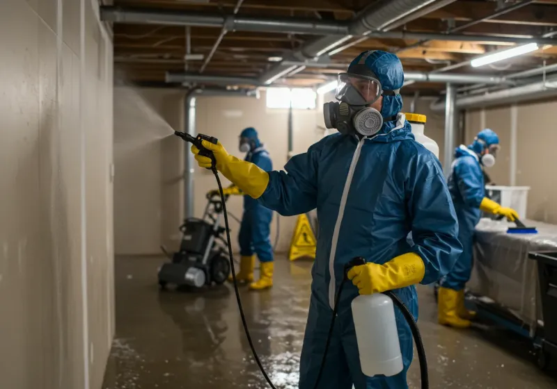 Basement Sanitization and Antimicrobial Treatment process in Martinsville, IN