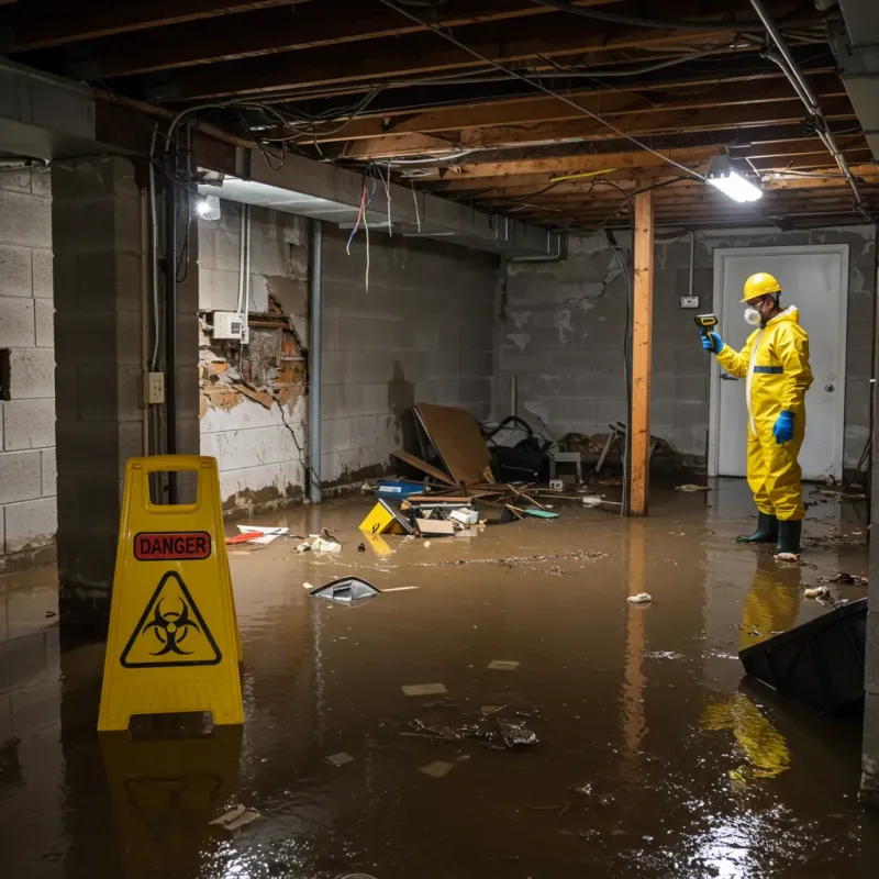 Flooded Basement Electrical Hazard in Martinsville, IN Property