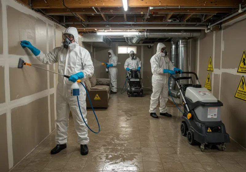 Basement Moisture Removal and Structural Drying process in Martinsville, IN